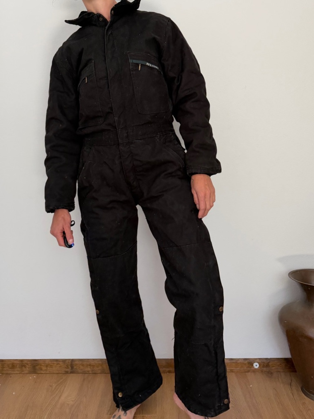 Key Black Unisex Insulated Duck Canvas Utility Jumpsuit Heavy Duty